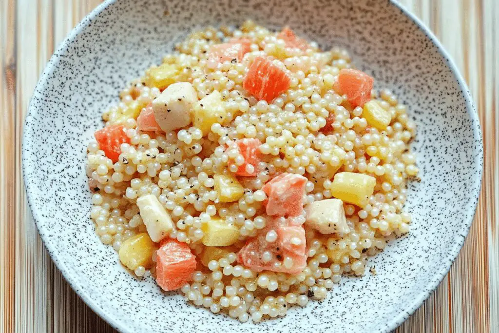Salade de perles aux crevettes