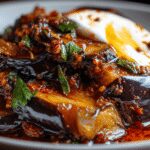 aubergine confite aux epices et yaourt